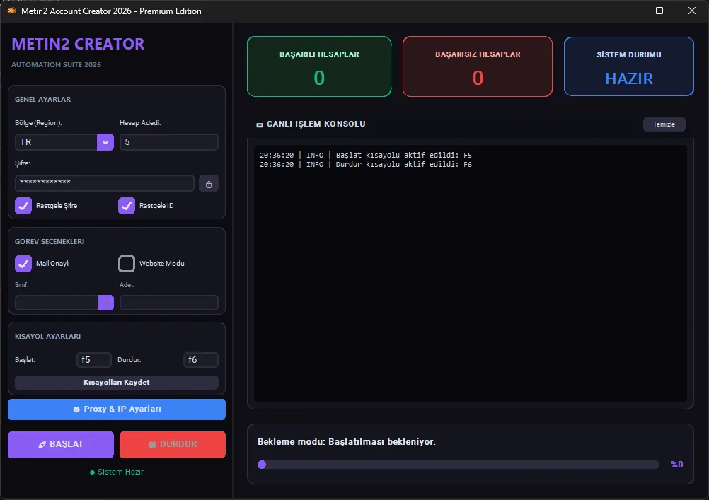 LifeFish Account Creator Interface
